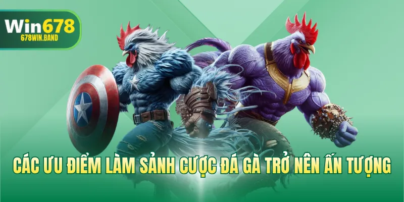 Các ưu điểm làm sảnh cược đá gà trở nên ấn tượng